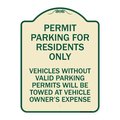 Signmission Permit Parking for Residents Vehicles w/o Valid Parking Permits Towe Alum, 24" x 18", TG-1824-23329 A-DES-TG-1824-23329